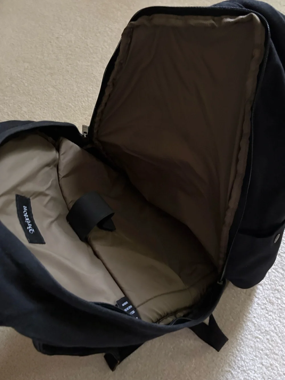 Brixton Men's Basin Black Backpack.
